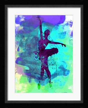 Framed Ballerina Watercolor 4B Print