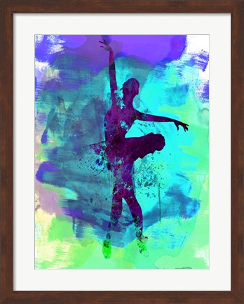 Framed Ballerina Watercolor 4B Print