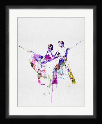Framed Romantic Ballet Watercolor 2 Print