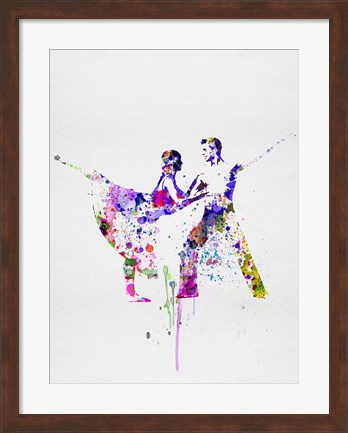Framed Romantic Ballet Watercolor 2 Print