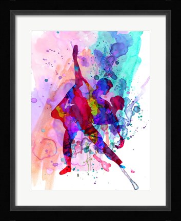 Framed Romantic Ballet Watercolor 3 Print