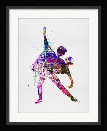 Framed Romantic Ballet Watercolor 4 Print