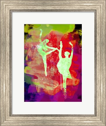 Framed Bright Ballet Watercolor 1 Print