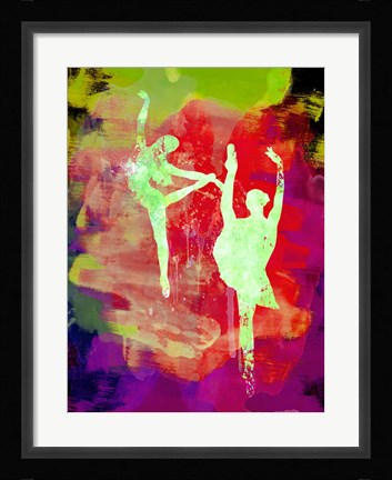 Framed Bright Ballet Watercolor 1 Print