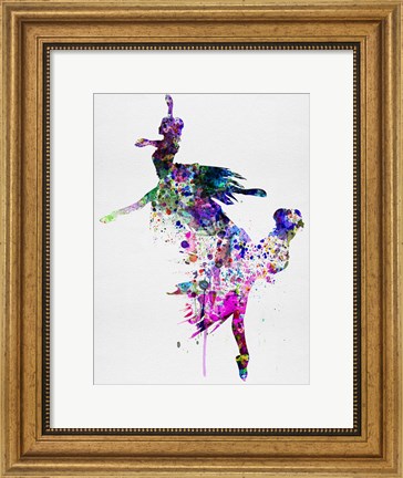 Framed Ballet Watercolor 3B Print