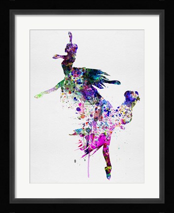 Framed Ballet Watercolor 3B Print