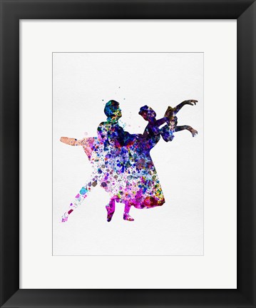 Framed Ballet Dancers Watercolor 1 Print