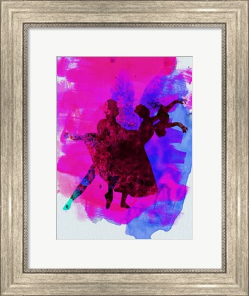 Framed Ballet Dancers Watercolor 3 Print