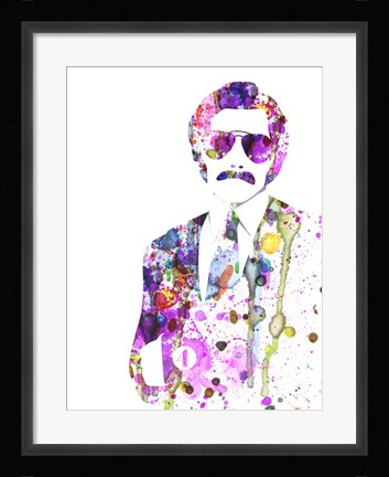 Framed Anchorman Watercolor 1 Print