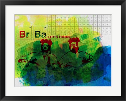 Framed Br Ba Watercolor 1 Print