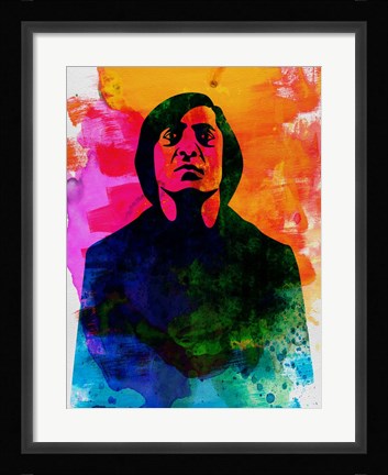 Framed Old Man Watercolor Print