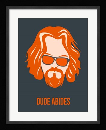 Framed Dude Abides Orange Print