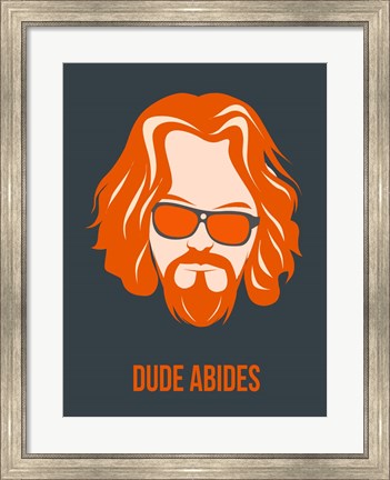 Framed Dude Abides Orange Print