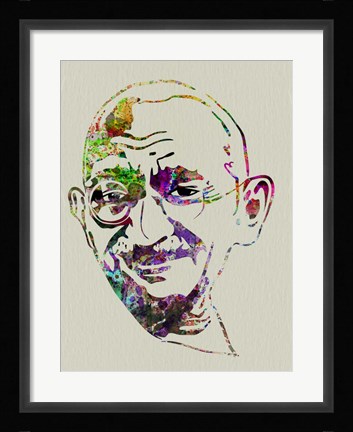 Framed Gandhi Watercolor Print