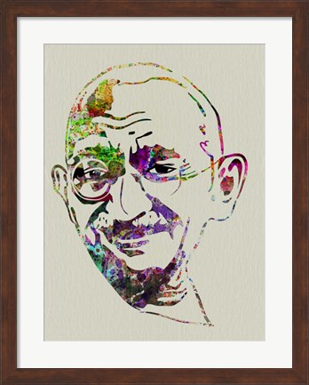 Framed Gandhi Watercolor Print