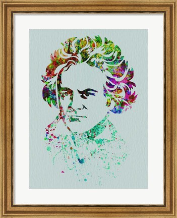 Framed Beethoven Watercolor Print