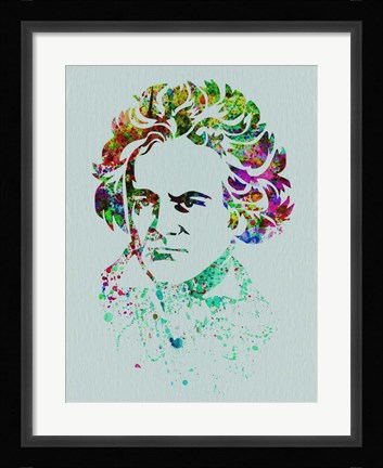 Framed Beethoven Watercolor Print