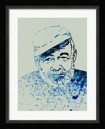 Framed Hemingway Watercolor 1 Print