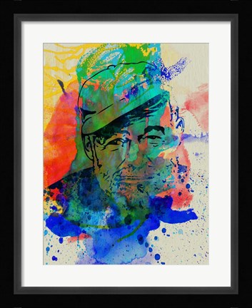 Framed Hemingway Watercolor 2 Print