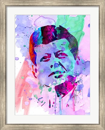 Framed Kennedy Watercolor 2 Print