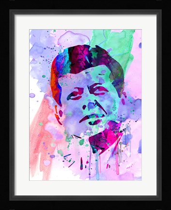 Framed Kennedy Watercolor 2 Print