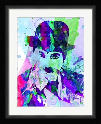 Framed Chaplin Watercolor Print