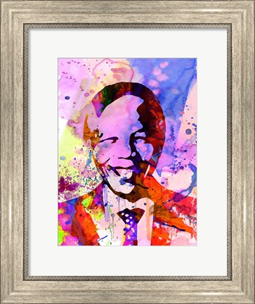 Framed Nelson Mandela Watercolor Print
