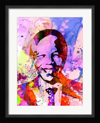 Framed Nelson Mandela Watercolor Print