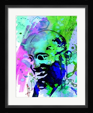 Framed Gandhi Watercolor 2 Print