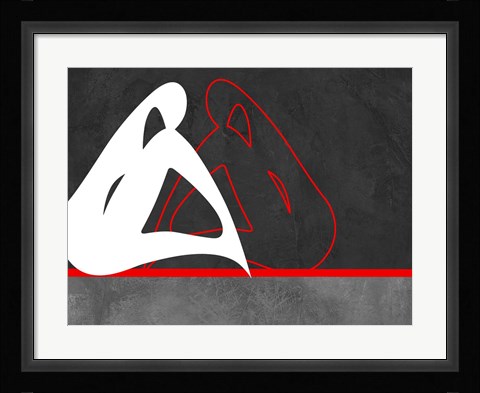 Framed White and Red Print