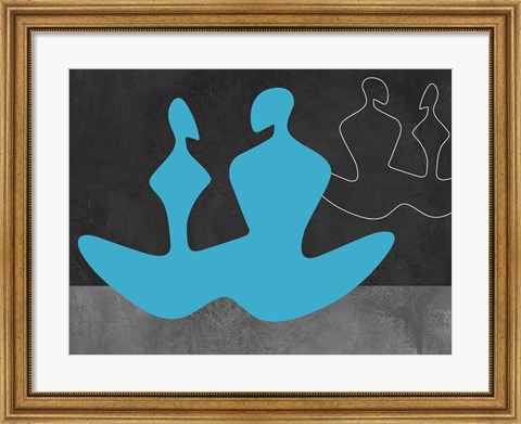 Framed Blue Couple 2 Print