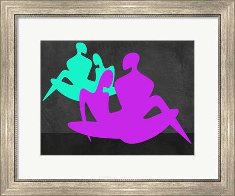 Framed Purple and Blue Couples Print