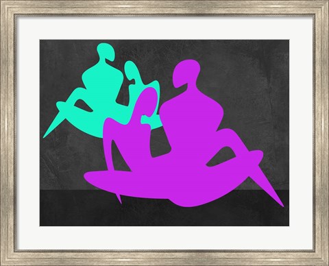 Framed Purple and Blue Couples Print