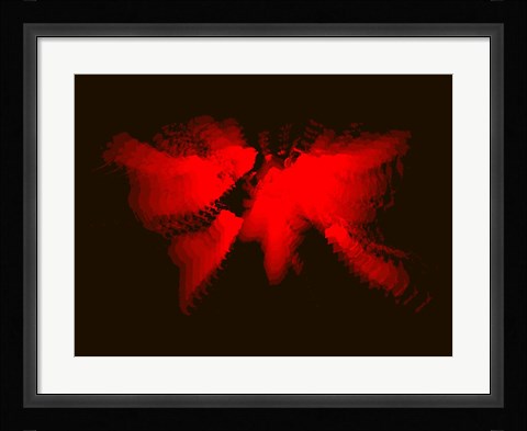 Framed Red and Black Radiant World Map Print