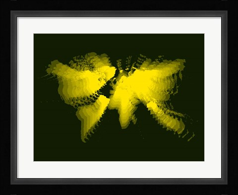 Framed Yellow Radiant World Map Print