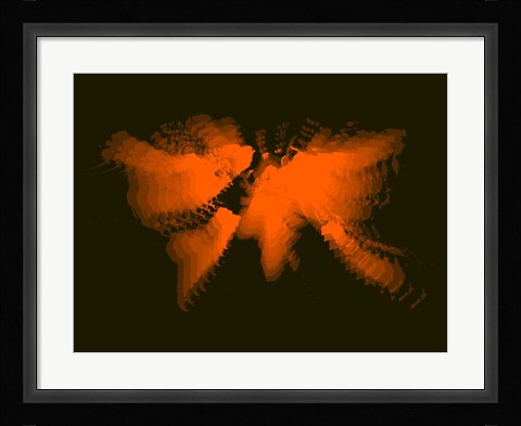 Framed Orange Radiant  World Map Print