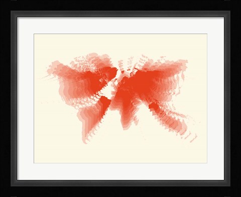 Framed Radiant World Map 1 Print