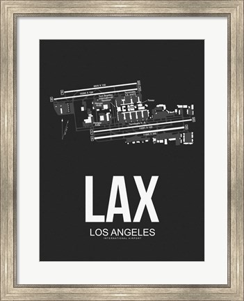 Framed LAX Los Angeles Airport Black Print