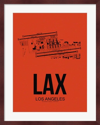 Framed LAX Los Angeles Airport Orange Print