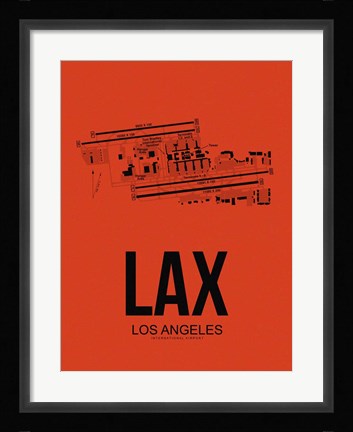 Framed LAX Los Angeles Airport Orange Print