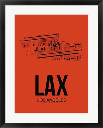 Framed LAX Los Angeles Airport Orange Print