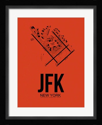 Framed JFK New York Airport Orange Print