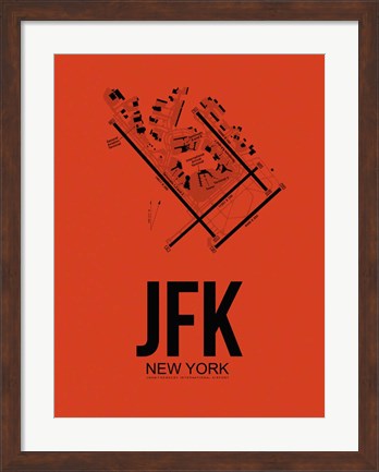 Framed JFK New York Airport Orange Print