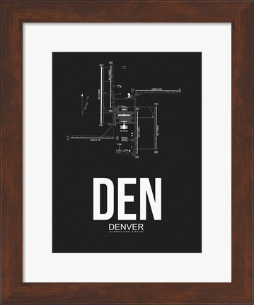 Framed DEN Denver Airport Black Print