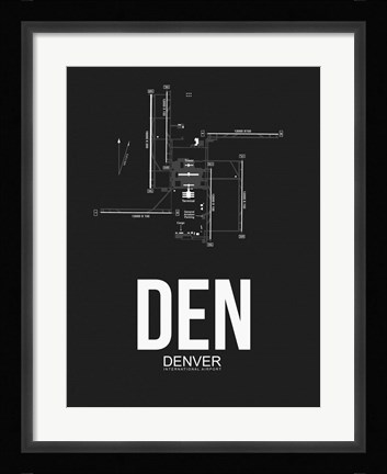 Framed DEN Denver Airport Black Print
