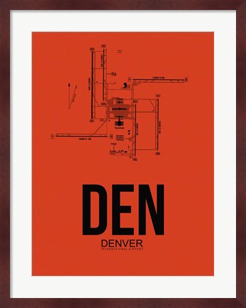 Framed DEN Denver Airport Orange Print