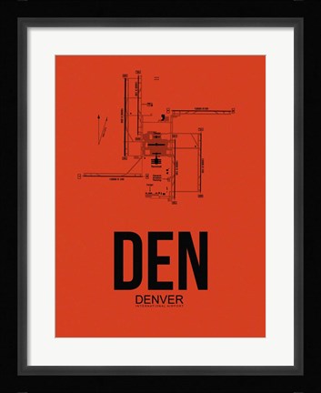 Framed DEN Denver Airport Orange Print