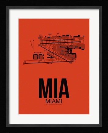 Framed MIA Miami Airport Orange Print