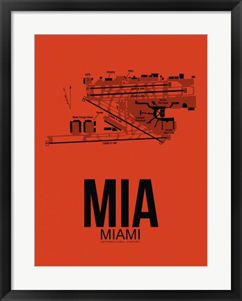 Framed MIA Miami Airport Orange Print