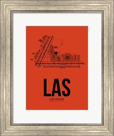 Framed LAS Las Vegas Airport Orange Print